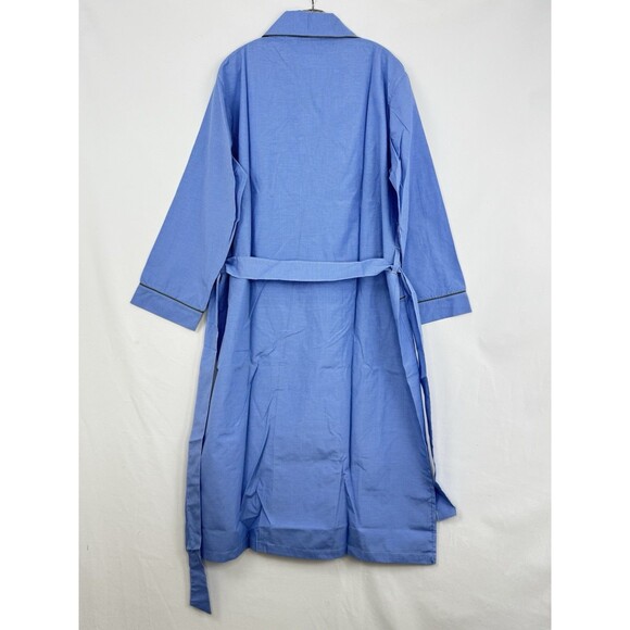 Andrew Scott Mens Blue Long Sleep Robe Premium Cotton Blend Woven Size S/M - Picture 13 of 16